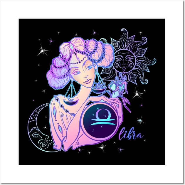 Libra Astrology Horoscope Zodiac Birth Sign Gift for Women Wall Art by xena